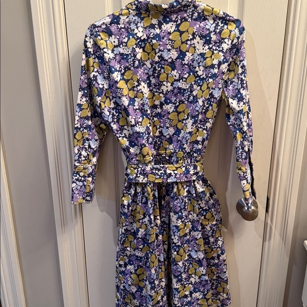 Land’s End blue floral shirt dress size 8 - Picture 5 of 10